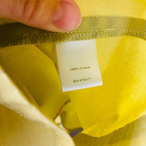 Garnet Hill Lime Green Cotton Double Breasted Belted Trench Coat Size‎ XL - Picture 3 of 6